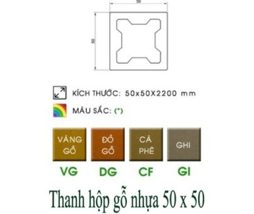 QC hộp gỗ nhựa 50x50