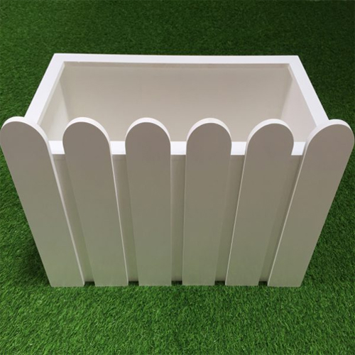 Chậu nhựa composite trắng